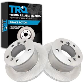 TRQ Rear Brake Rotors Set Solid Compatible with 2003-2006 Dodge Sprinter 2500 2003-2005 Sprinter 3500 2002-2006 Freightliner 2002-2005 2002-2008 Mercedes-Benz G500 2003-2010 G55 AMG 2009-2013 G550