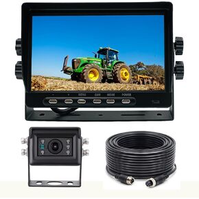 7" AHD 1080P Wired Reverse Rear View Backup Camera System,Guide line,IP69K Waterproof Camera, Night Vision, Vibration-Proof 10G for Tractor/Truck/Cargo Van/Excavator/Skid Steer/Heavy Equipment