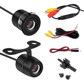 1 PC Car HD Rearview Camera Kit, 170° Wide-Angle Butterfly IP68 Waterproof Anti-Vibration Camera + Video Cable + Power Cable + Two Mounting Screws, Modification Accessories, for Cars (Black)