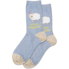 Hot Sox Womens Fuzzy Sheep Walking Crew Socks
