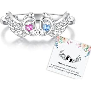 Miscarriage Gifts for Mothers Mommy of an Angel Ring 925 Sterling Silver Loss Memorial Sympathy Jewelry for Mom Women