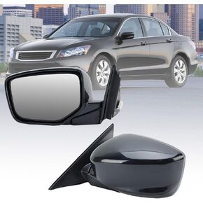 Passenger Side Mirror Compatible With 2008 2009 2010 2011 2012 Honda Accord Sedan LX, LX-P,Mirror with Power Glass,Non-Heated,Manual Folding Replace HO1320230(3 Pins)