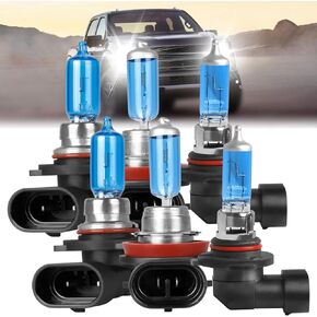 Fit For Ford F-150 F150 2015-2023 Halogen Headlight Bulbs,9005/HB3 High Beam+H11 Low Beam+9140/9145/H10 Fog Light Halogen Light Bulb Combo Replcement Bulb Kit,Bright White,Pack of 6