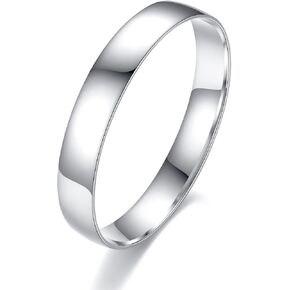 LinnaLove Fashion Shiny Stainless Steel Bangle Bracelets for Women (10mm)
