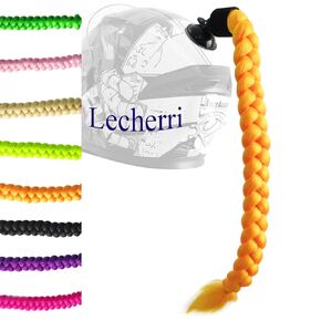 Long Braids Ponytail Extension with Suction Cup for Helmet 1PC Helmet Accessories Helmet Braids Hair Decoration Helmet Pigtails for Motorcycle Bicycle Ski Helmet 22inch(Helmet Not Included)