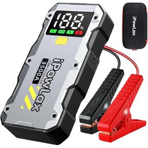 Car Jump Starter 3500A, Portable Car Battery Jump Starter for 7.5L Gas 5.5L Diesel Vehicles, 12V Jump Box, Battery Booster Jump Starter with LCD Smart Clamp, LED Flashlight & EVA Protection Case