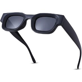 Hycredi Thick Rectangle Sunglasses for Women Men Chunky Square Polarized Sun Glasses Retro 90s Shades UV400 Protection
