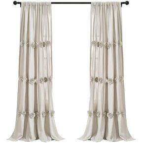 Lush Decor, Neutral Darla Window Curtain Single Panel, 84" x 40"
