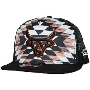 LOST CALF 3D Logo Aztec Black - Hats Cap, One Size-X-Large