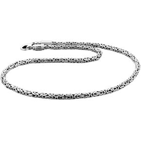 kuzzoi Necklace Men 925 Sterling Silver, Original Byzantine Cuban Chain, length 6.69 inch - 8.27 inch, width 0.31 inch, 1.41 oz