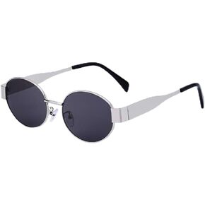 Retro Oval Trendy Sunglasses for Women Men Rectangle Metal Frame UV400 Protection Vintage Glasses