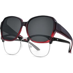 Pro Acme Fit Over Glasses Sunglasses for Women,100% UVA/UVB Protection Lightweight Polarized Glasses PATR8131