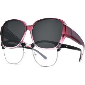 نظارات شمسية Pro Acme Fit Over Glasses للنساء، حماية 100% من الأشعة فوق البنفسجية فئة A وB، نظارات مستقطبة خفيفة الوزن PATR8131