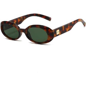 Retro Oval Sunglasses for Women Fashion Cat Eye Sunglasses Ladies 90s Vintage Oval Shades