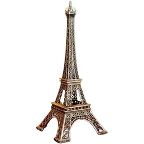 Chinshwehaw Eiffel Tower Statue Decor 7 Inch Alloy Metal Collectible Figurine Replica Souvenir Room French Eiffel Tower Party Decoration Table Stand Holder Gift for Cake Topper