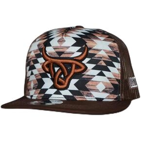 LOST CALF 3D Logo Brown Aztec - Hats Cap, One Size-X-Large