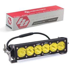 Baja Designs OnX6+ Straight LED Light Bar 10-inch for Jeeps, Off-Road 4x4, Trucks, UTV, ATV, SUV (Driving Combo; Amber)