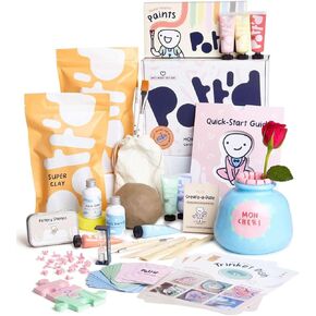 Pott'd Air Dry Clay for Adults Date Night Special Edition. Beginners Home Pottery Kit for Adults. DIY Craft Kit for Adults. Kit Includes: Air-Dry Clay, Tools, Paints, Brushes, Sealant, How-to-Guides