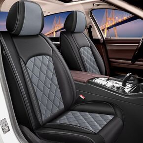 Full Set Car Seat Cover Fit for Hyundai Elantra 2000-2025 | Waterproof Luxury Leather Seat Covers Protector | Compatible with Airbag & Easy to Install | Automotive Accessories (5 Seats, Black)