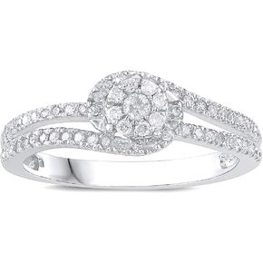 Diamond Promise Ring 1/4 cttw Sterling Silver I-J Color I2-I3 Clarity Natural Diamonds