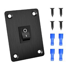 QTEATAK Prewired 4-Pin 2 Position ON/Off Button Switch, Rocker Switch, Toggle Switch with Mounting Plate - Waterproof Cap Included