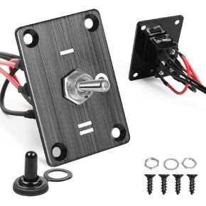 QTEATAK Prewired 4-Pin 2 Position ON/Off Button Switch, Rocker Switch, Toggle Switch with Mounting Plate - Waterproof Cap Included in Kuwait