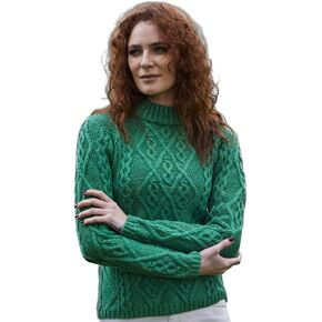 SAOL Wool Sweater for Women Ireland Cable Knitted Jumper