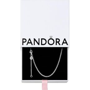 PANDORA Rolo Chain Necklace - Adjustable Necklace with Lobster Clasp - Great Gift for Her - Sterling Silver - 23.6", With Gift Box