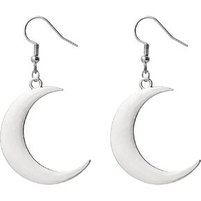 Sacina Gothic Moon Earrings, Zinc Alloy Crescent Moon Pendant, Celestial Earrings, Goth Jewelry Gift for Women