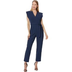 Calvin Klein womens V-neck Jumpsuit With Extended Sleeve Detail