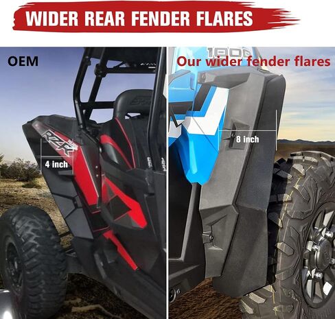 A & UTV PRO Front & Rear Mud Flaps for Polaris RZR 1000 XP,Heavy Duty Fender Flares Extensions Splash Mud Guards for Polaris RZR XP/4 1000 Turbo Fender Flare 2014-2023 Accessories, 4PCS in Saudi Arabia