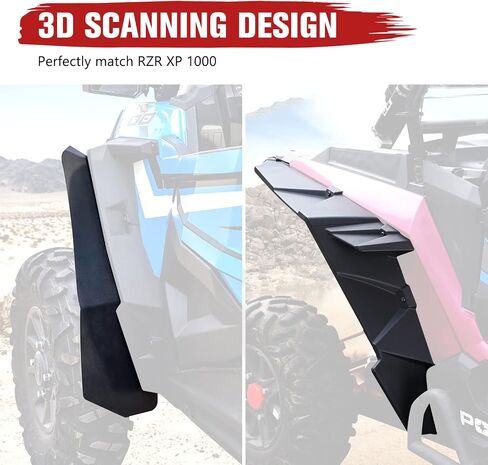 A & UTV PRO Front & Rear Mud Flaps for Polaris RZR 1000 XP,Heavy Duty Fender Flares Extensions Splash Mud Guards for Polaris RZR XP/4 1000 Turbo Fender Flare 2014-2023 Accessories, 4PCS in Saudi Arabia