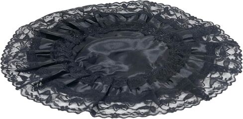 Gothic Victorian Resin Flower Vase Black/Silver 14" – Creepy Lace Doily Table Mat – Goth Home Decor – Black Wedding Spooky Centerpiece in Saudi Arabia