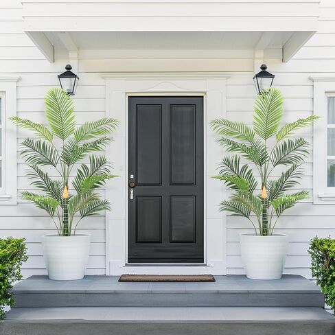 6ft Artificial Golden Cane Palm Tree, Large Tropical Palm Tree, PE Material & UV Resistant Fake Plant in Pot for Indoor Outdoor Home Decor Office House Living Room in Saudi Arabia