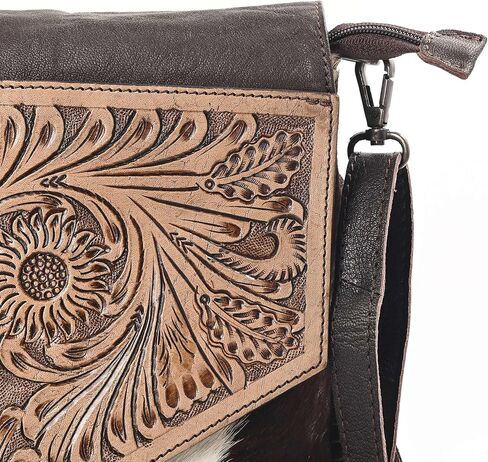 Sunset Star Crossbody Bag - Real Cowhide Hairon Women's Handbag with Leather Fringes in Kuwait