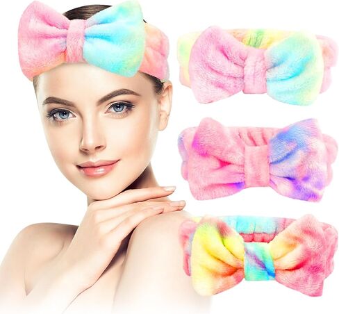 Spa Headbands For Girls Makeup 3pcs Skincare Headband For Washing Face Valentines Day Gifts For Teen Girls Trendy Headbands Bow Headband Skin Care For Teenage Girl Gifts Cute Stuff For Teens in Saudi Arabia