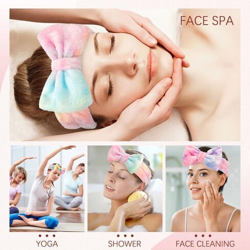 Spa Headbands For Girls Makeup 3pcs Skincare Headband For Washing Face Valentines Day Gifts For Teen Girls Trendy Headbands Bow Headband Skin Care For Teenage Girl Gifts Cute Stuff For Teens in Saudi Arabia
