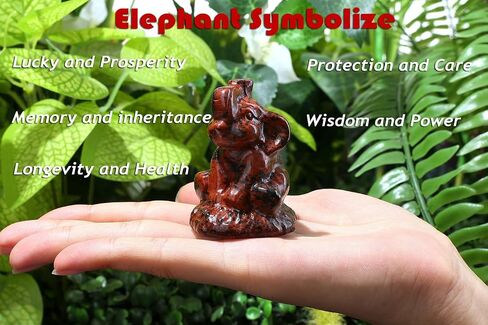 ZHIYUXI 2.2" Crystal Elephant Statue Decor Pink Lucky Cute Spiritual Elephants Rose Quartz Crystals Figurine Gifts for Women Small Sculpture for Home Office Desk Room Decoration in Kuwait