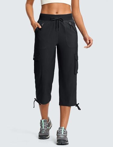 Women's 21" Cargo Capris with 8 Pockets Lightweight Quick Dry Capri UPF 50+ Hiking Travel Casual Outdoor Pants in Saudi Arabia