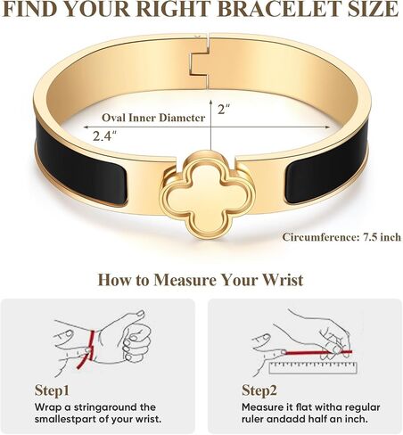 18K Gold-Plated Stainless Steel Bracelet, Four-Leaf Clover Cross Lover Clasp Design, Durable Bangle in Three Sizes, Versatile Gift Choice for Women and Men in Saudi Arabia