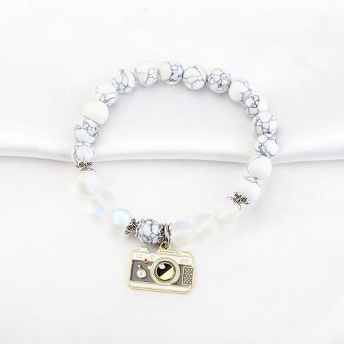 FUSTMW Photographer Gift Camera Charm Bracelet Wedding Photographer Gift Camera Jewelry Gifts for Videographer Inspirational Gift (camera bracelet) in Saudi Arabia