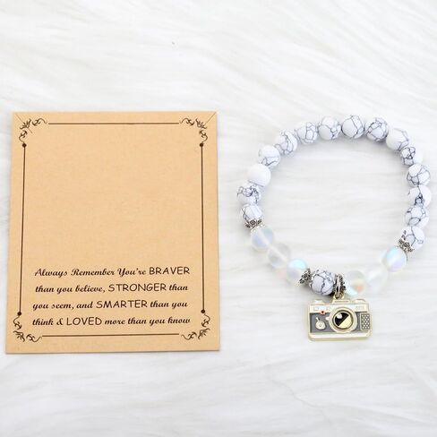 FUSTMW Photographer Gift Camera Charm Bracelet Wedding Photographer Gift Camera Jewelry Gifts for Videographer Inspirational Gift (camera bracelet) in Saudi Arabia