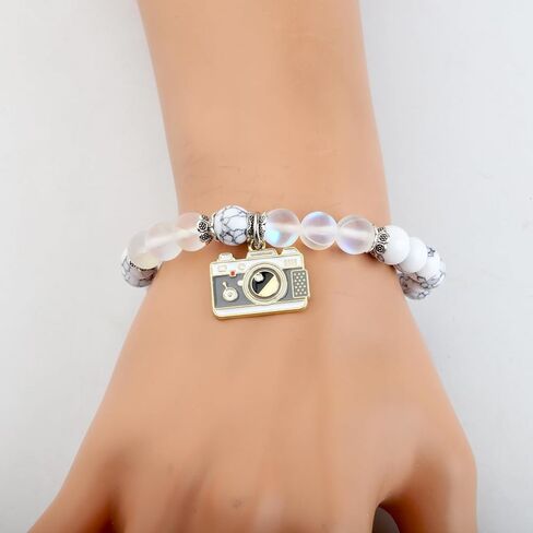 FUSTMW Photographer Gift Camera Charm Bracelet Wedding Photographer Gift Camera Jewelry Gifts for Videographer Inspirational Gift (camera bracelet) in Saudi Arabia