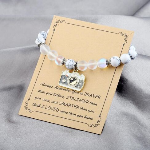 FUSTMW Photographer Gift Camera Charm Bracelet Wedding Photographer Gift Camera Jewelry Gifts for Videographer Inspirational Gift (camera bracelet) in Saudi Arabia