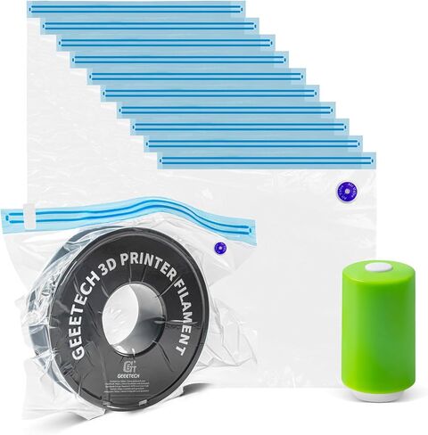 Filament Storage Bags Vacuum Kit 4Pcs w/Pump, 15.5x15.5in Large Capacity, 0.4mm Thick, Moisture/Dust Proof, Fit Most 0.25/0.5/1/2KG 3D Printer Filament Spools in Saudi Arabia