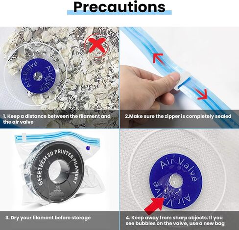 Filament Storage Bags Vacuum Kit 4Pcs w/Pump, 15.5x15.5in Large Capacity, 0.4mm Thick, Moisture/Dust Proof, Fit Most 0.25/0.5/1/2KG 3D Printer Filament Spools in Saudi Arabia