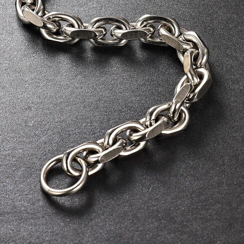 سوار رجالي من الفولاذ المقاوم للصدأ سلسلة فرانكو سلسلة كابل سوار ربط كوبي للرجال والنساء مع أساور بمشبك تبديل/جراد البحر للرجال جونميتال/فضي 7.5/8/8.5 بوصة هدية للرجال in Kuwait