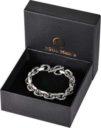 سوار رجالي من الفولاذ المقاوم للصدأ سلسلة فرانكو سلسلة كابل سوار ربط كوبي للرجال والنساء مع أساور بمشبك تبديل/جراد البحر للرجال جونميتال/فضي 7.5/8/8.5 بوصة هدية للرجال in Kuwait