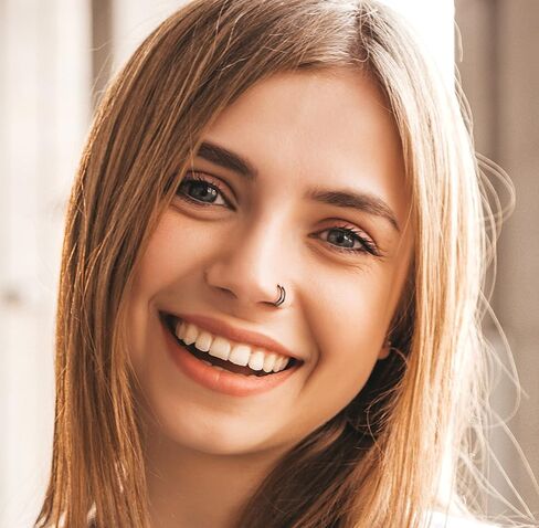 Double Nose Ring Hoop for Single Piercing - 14k Gold Filled 20g 8mm Spiral Twist Nose Hoop for Women Girls in Kuwait