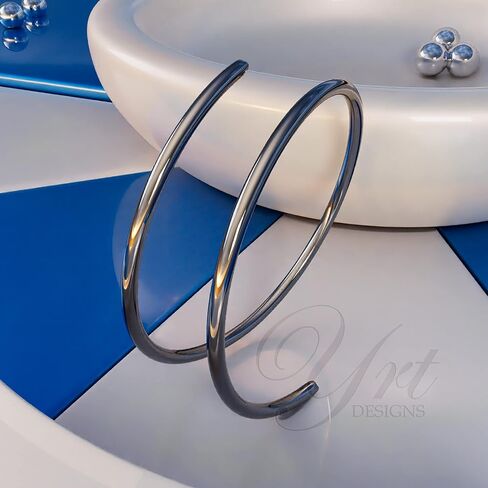 Double Nose Ring Hoop for Single Piercing - 14k Gold Filled 20g 8mm Spiral Twist Nose Hoop for Women Girls in Kuwait